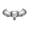 Titanium Top Heart With Angel Wings Internally Threaded