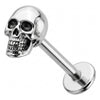 Titanium Labret Skull Internally Threaded