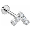 Titanium Labret Arrow Zirconia Push-In