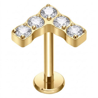 Titanium Labret Arrow Zirconia Push-In