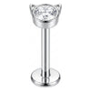Titanium Labret Cat Zirconia Internally Threaded