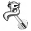Titanium Labret Cat Internally Threaded