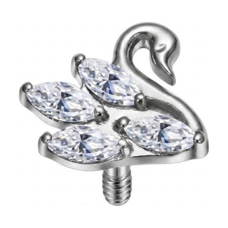 Titanium Top Swan With Marquise Stones Internally Threaded