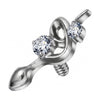 Titanium Top Treble Clef With Stones Internally Threaded