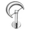 Titanium Labret Moon Zirconia Internally Threaded
