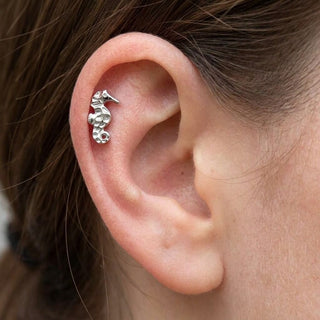 Titanium Top Ocean Seahorse Shape Internally Threaded