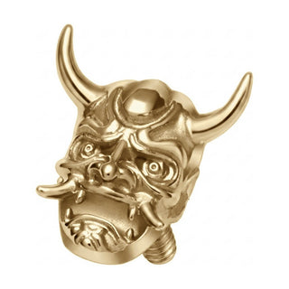 Titanium Top Horned Oni Demon Mask Internally Threaded