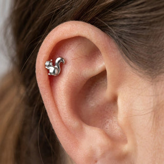 Titanium Labret Squirrel Zirconia Internally Threaded