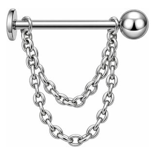 Titanium Labret Double Chain