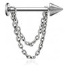 Titanium Labret Spike Double Chain