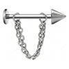 Titanium Labret Spike with Chain