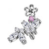 Titanium Top Butterflies And Flower Vine Internally Threaded