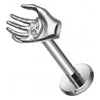 Titanium Labret Hand Zirconia Internally Threaded