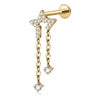 Titanium Labret Star Chains Zirconia Internally Threaded
