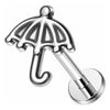 Titanium Labret Umbrella Internally Threaded