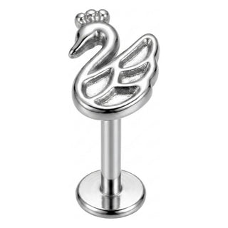 Titanium Labret Swan Internally Threaded