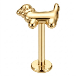 Titanium Labret Dog Internally Threaded