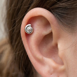 Titanium Labret Spiral Internally Threaded