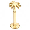 Titanium Labret Palm Tree Internally Threaded