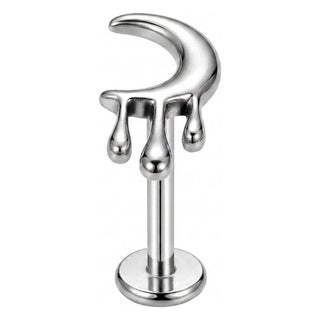 Titanium Labret Moon Tear Internally Threaded