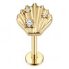 Titanium Labret Seashell Zirconias Internally Threaded