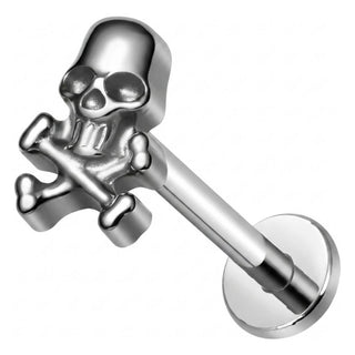 Titanium Labret Skull Internally Threaded