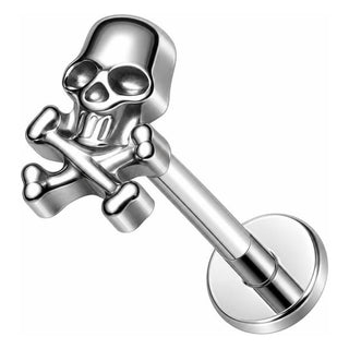Titanium Labret Skull Internally Threaded