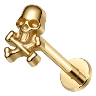Titanium Labret Skull Internally Threaded
