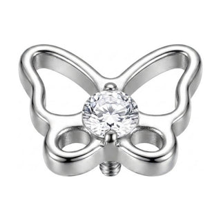 Titanium Top Butterfly With Center Stone Internally Threaded