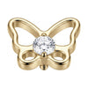 Titanium Top Butterfly With Center Stone Internally Threaded