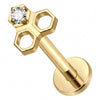 Titanium Labret Honeycomb Zirconia Internally Threaded