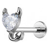 Titanium Labret Devil Heart Zirconia Internally Threaded