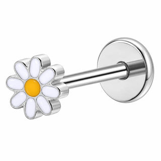Titanium Labret Daisy Flower Internally Threaded