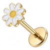 Titanium Labret Daisy Flower Internally Threaded