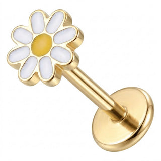 Titanium Labret Daisy Flower Internally Threaded