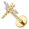 Titanium Labret Dragonfly Marquise Zirconia Internally Threaded