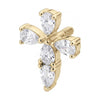 Titanium Top Pear Stone Cross Internally Threaded
