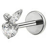 Titanium Labret Marquise Leaf Zirconia Internally Threaded