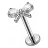 Titanium Labret Bow Zirconia Internally Threaded