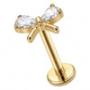 Titanium Labret Bow Zirconia Internally Threaded