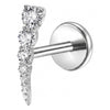 Titanium Labret Zirconia Curve Internally Threaded