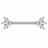 Titanium Nipple Piercing Marquise Petal Fan Internally Threaded