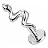 Silver 925 Labret Winding Snake Silhouette Internally Threaded