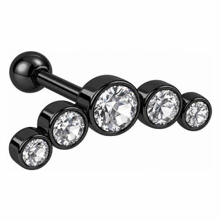 Barbell Five Stone Curved Cluster