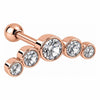 Barbell Five Stone Curved Cluster