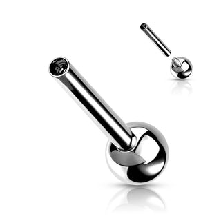 Titanium Base barbell pin with one ball Internally Threaded